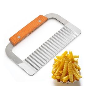 Wide Crinkle Cutter Stainless Steel Wave Cutter Cutting Tool Salad Chopping Knife Potato Carrot Fruits Vegetable Slicer Kitchen Gadget Tool ESG12