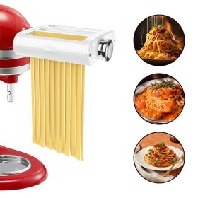 IAGREEA Pasta Maker Attachment 3 in 1 for KitchenAid Stand Mixers IncludedPasta Sheet Roller, Spaghetti Cutter, Fettuccine Cutter Maker