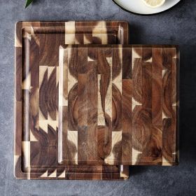 Kitchen Household Parquet Solid Wood Cutting Board (Option: Brown-S)