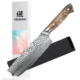 Damascus Chef Knife, 10Cr15MOV Japanese Kitchen Knives Set With Full Tang G10 Handle, Professional Chef Knife For Kitchen, Sheath & Gift Box (Option: Nakiri Knife)